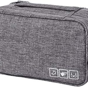 Travel Underwear Organizer, Bra Underwear Travel Packing Organizer Waterproof Pack Cube Lingerie Socks Bag Layer Cosmetic Bag Bra Bag for Travel(Grey)